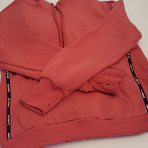 Bebe Mini Logo Tape Ribbed Insert Hoodie NWT - Picture 15 of 16